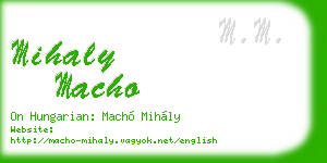 mihaly macho business card